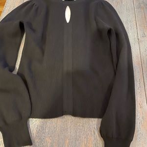 NWT women’s black crew neck with cut out size S